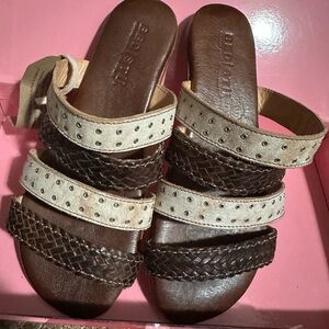 BedStu Women's Sandals in Brown and Cream